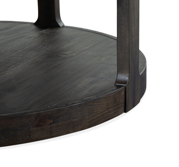 Boswell - Round Cocktail Table (With Casters) - Peppercorn