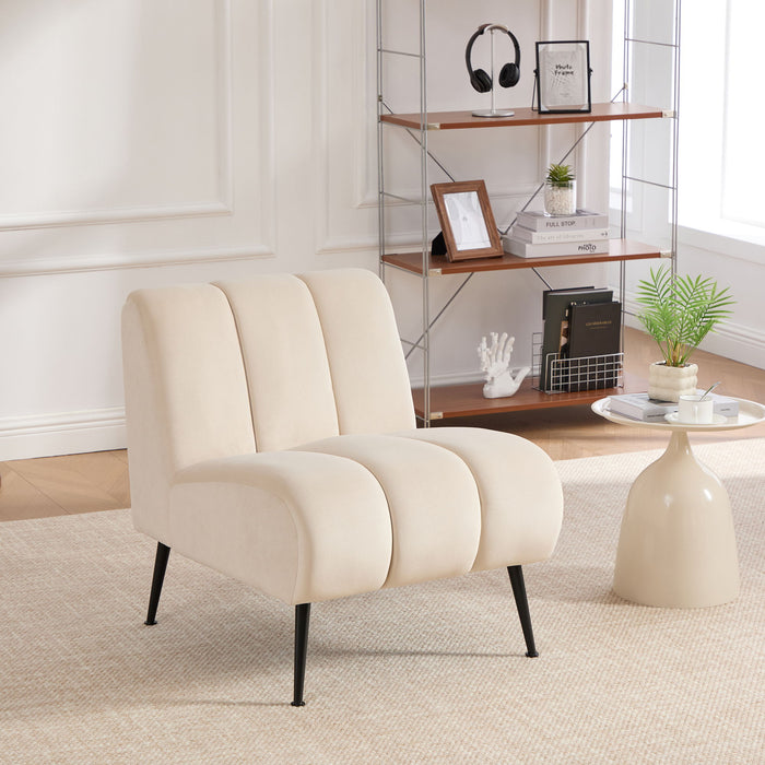 Upholstered Armless Chair For Living Room