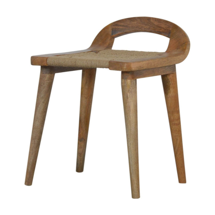 Woven Raised Back Stool - Oak