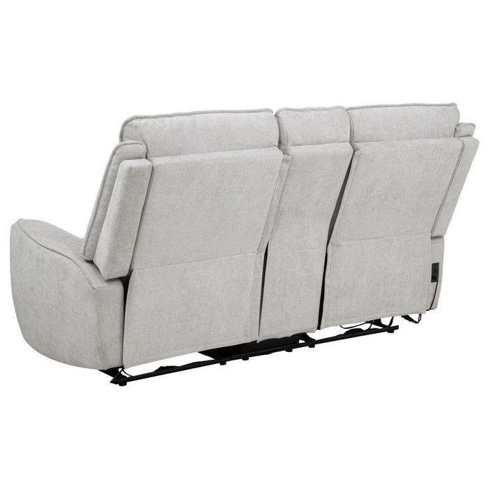 Sylmar - Chenille Upholstered Power Reclining Loveseat - Dove Gray