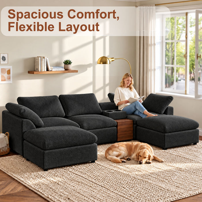 Modular Cloud Couch With Storage Console