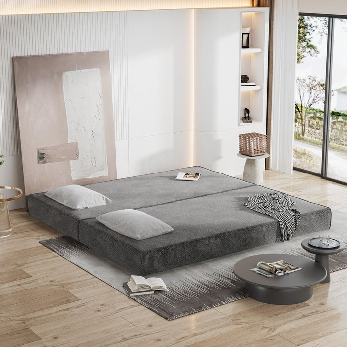 3 Seat Folding Floor Couch & King Size Bed Mattress