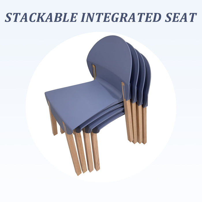 4 Piece Set Of Single Chairs With A Folding Square Table