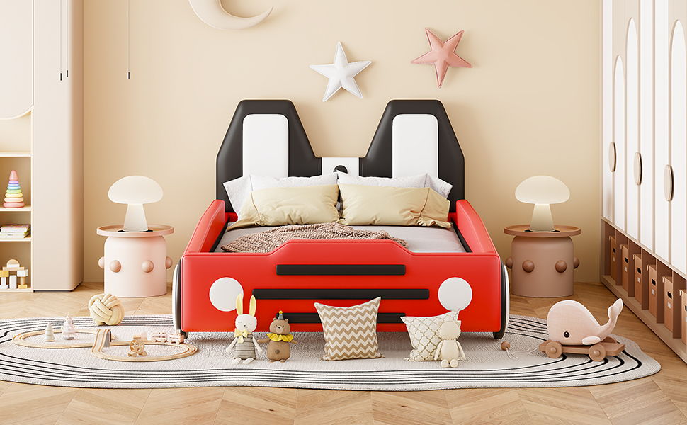 High Quality Race Car Shaped Platform Bed & Wheels