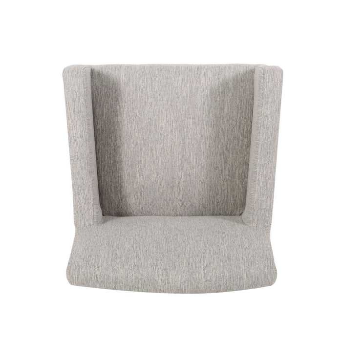 Charmed Upholstered Counter Stool With H Frame Base And Round Arms