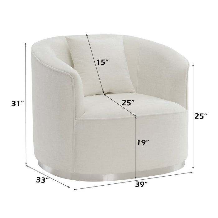 Odette - Chair With Pillow - Beige Chenille