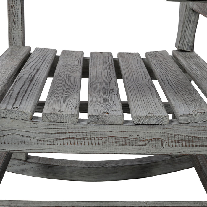Oversized Porch Rocker Chair With Wide Seat And Tall Backrest
