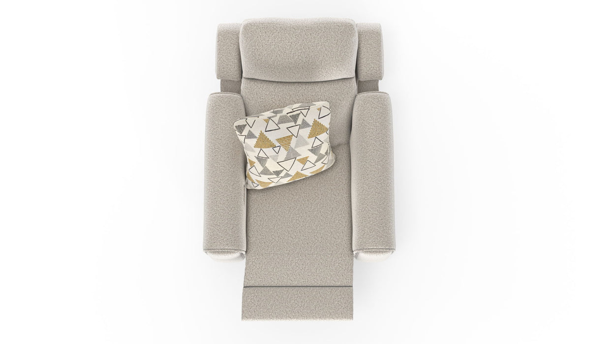 Micah - Power Headrest Power Deep Seat Lay Flat Recliner - Oatmeal