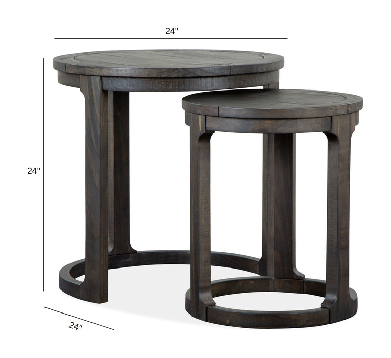 Boswell - Round Nesting End Table - Peppercorn