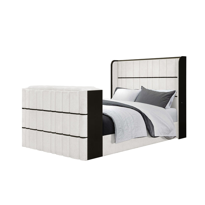 Isaiah - Bed With TV Lift-LED Speakers And Fireplace