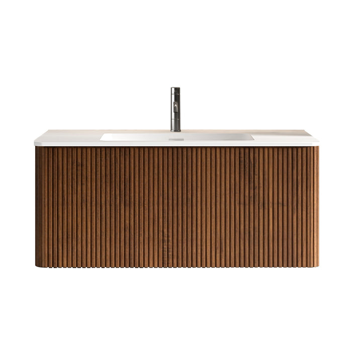 Etna - Striped Bathroom Vanity With Ceramic Sink, Wall Mounted Floating Bathroom Vanity For Modern Bathroom