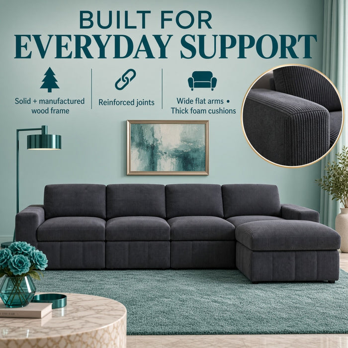 Modular Sectional Sofa, Reversible Set