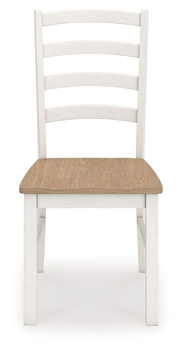 Purlaney - Dining Room Side Chair (Set of 2) - Antique White / Natural