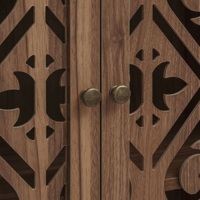 4 Door Cabinet With 1 Drawer, With 4 Adjustable Inner Shelves, Storage Cabinet