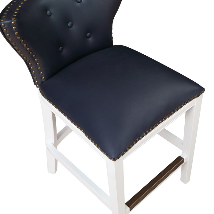 Macon - Counter Stool With Accents - Dark Blue