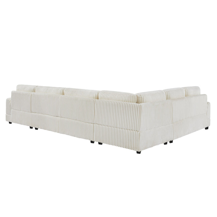 Oversized Sectional Sofa U - Shaped Sofa Couch Modern Sofa Upholstered In Soft Corduroy With A Chaise Lounge For Living Room