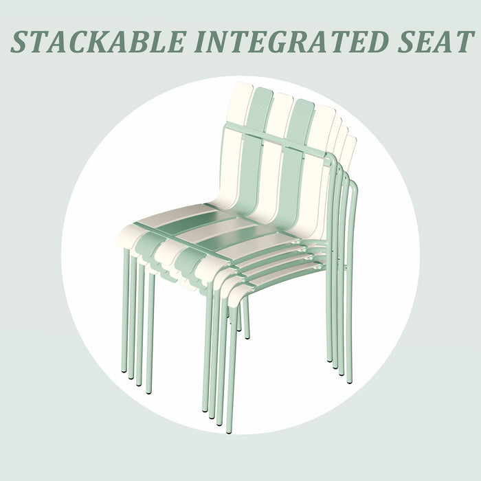 4 Piece Set Of Modern Color Block Designed Single Chairs