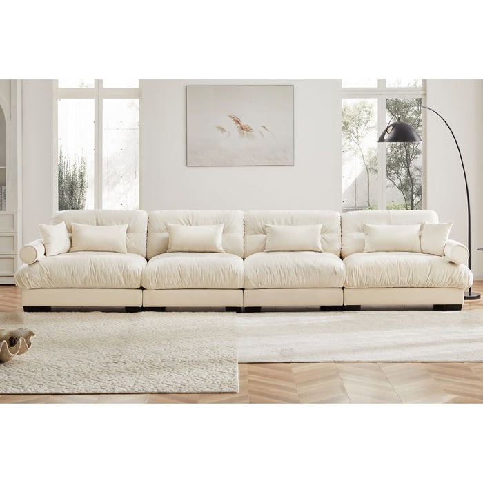 Super Comfort Oversized Modular Velvet Sectional Sofa, Deep Seat Convertible L Shaped Couch