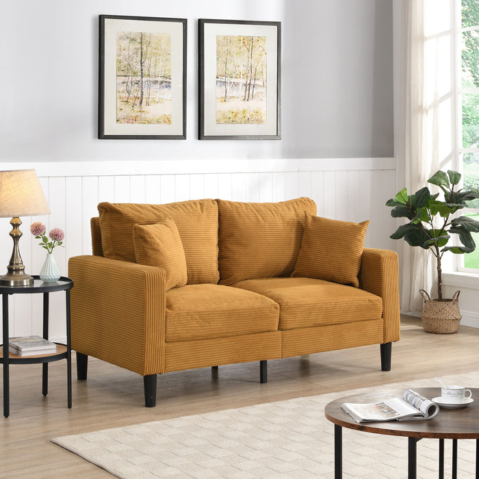 High Resilience Loveseat Sofa With Wooden Frame