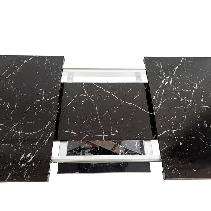 Modern Rectangle Dining Table With Stretchable TopAnd X Shape Legs