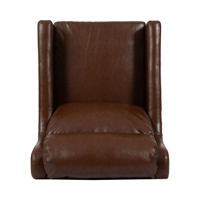 Contemporary Club Chair With Upholstered Fabric And Rubberwood Legs