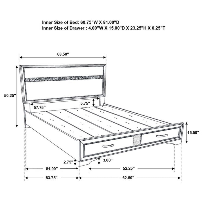 Miranda - Storage Wood Panel Bed