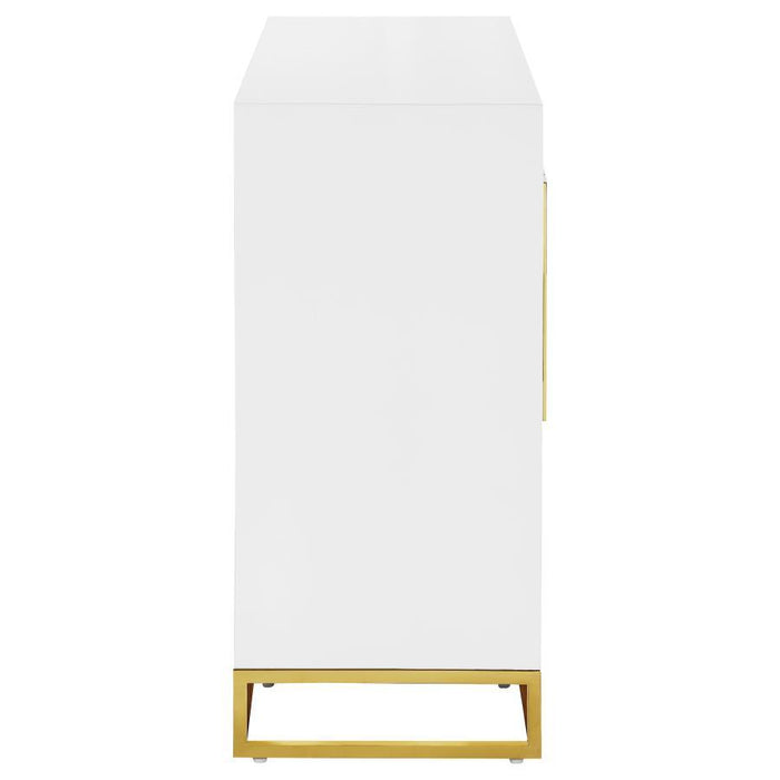 Elsa - 2 Door Wood Storage Accent Cabinet - White And Gold