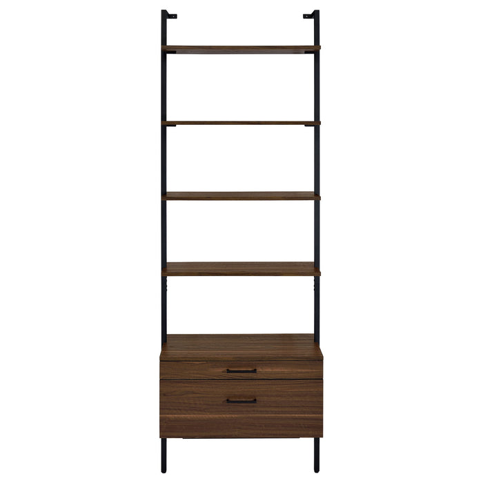 Owens 3-piece 96-inch Wall Mounted Bookshelf Set Walnut
