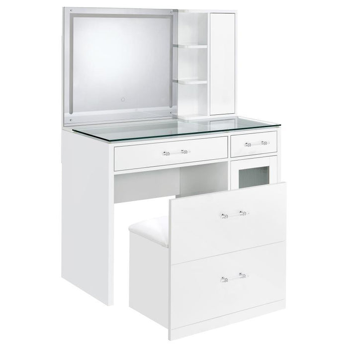 Flora - 2-Drawer Vanity Set With LED Mirror