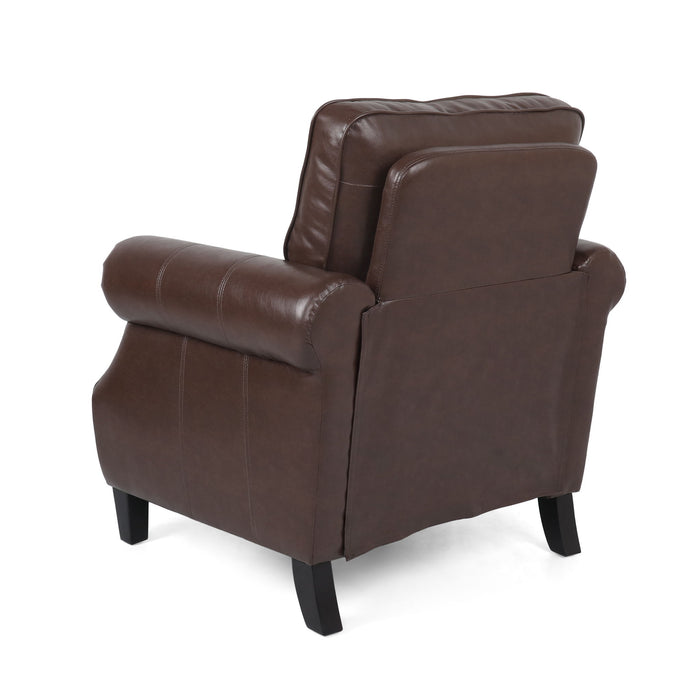 Contemporary Club Chair With Nailhead Trim And Rolled Armrests