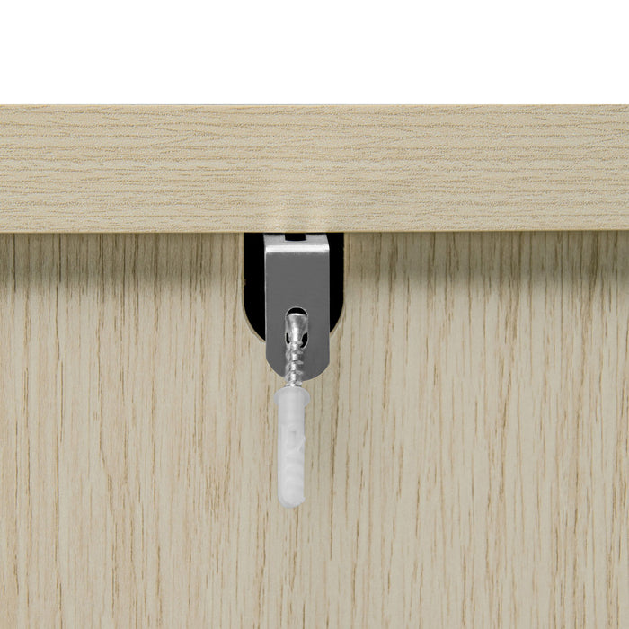 3 Drawer Buffet Sideboard With Adjustable Shelves, Storage Cabinet With Natural Seaweed Decor Doors For Living Room Kitchen Entryway - Natural