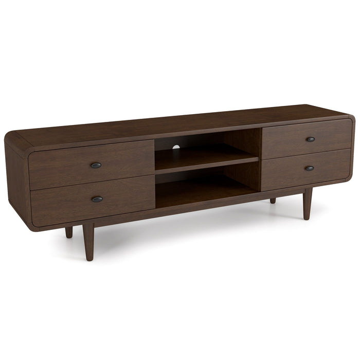 Alexa - Mid-Century Modern Style TV Stand - Dark Brown / Wood