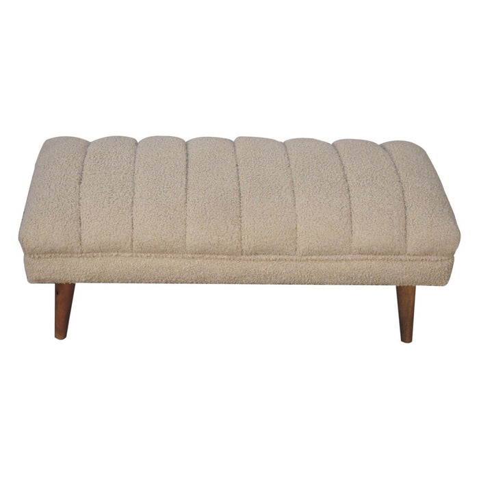 Boucle Puffer Bench - Beige
