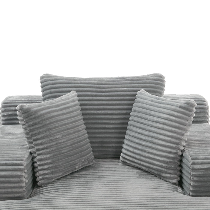 Modern Full Compressed Chaise Lounge Sofa Bed With Removable Pillows