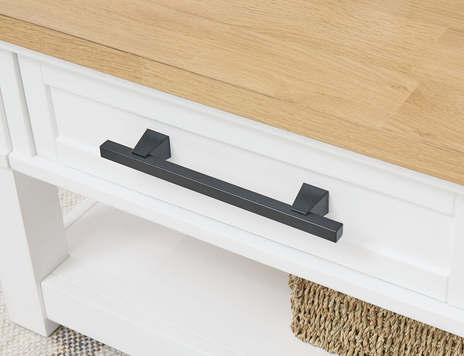 Ashbryn - Rectangular Cocktail Table - White / Natural