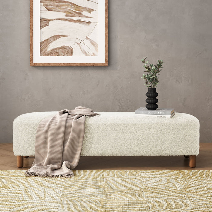 Contemporary Ottoman With Foam Cushion And Durable Upholstery