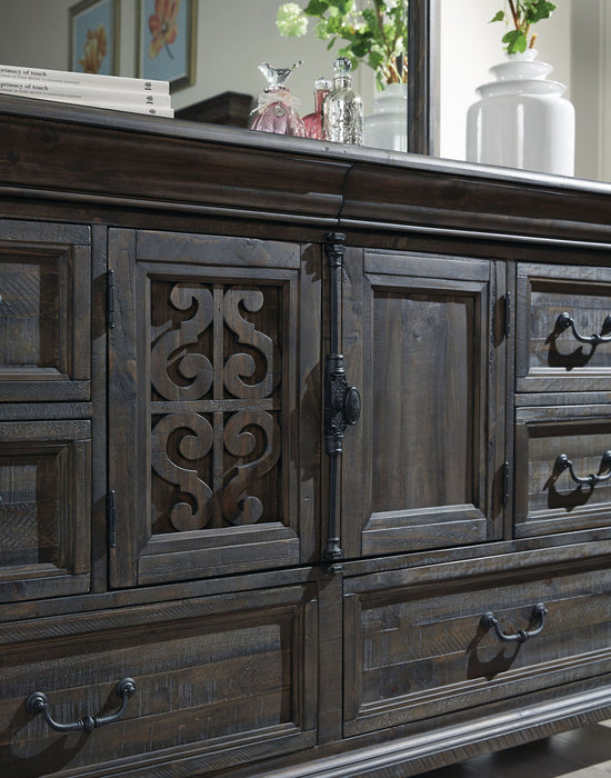 Bellamy - Drawer Dresser With Shaped Mirror - Peppercorn