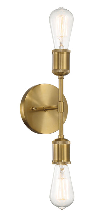 Reverie - Double Lights Bathroom Wall Sconce Over Mirror - Clear / Gold