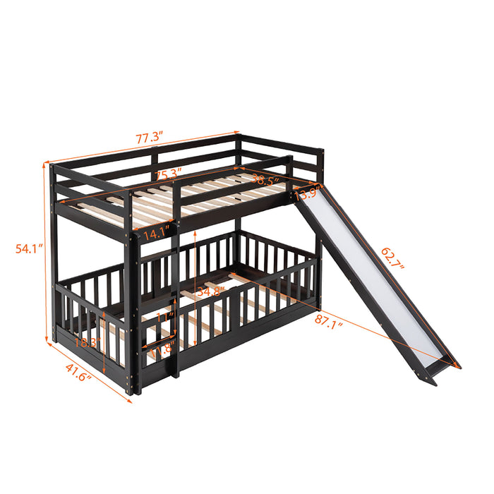 Bunk Bed With Convertible Ladder And Slide