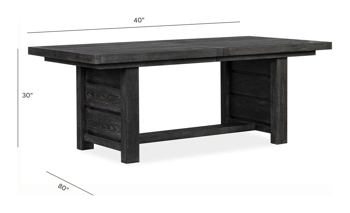 Plum Creek - 5 Piece Extendable Trestle Dining Table Set