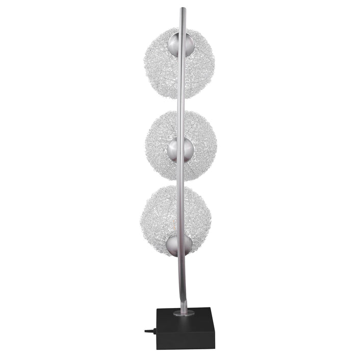 Claudia 30-inch Woven Spherical Metal Table Lamp Black
