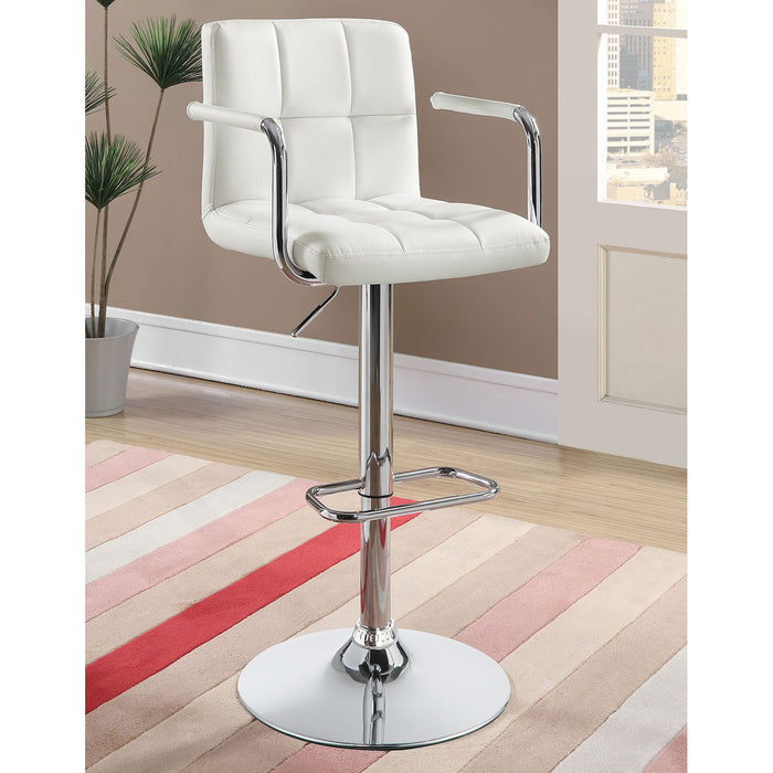 Letitia - Adjustable Height Bar Stool - White