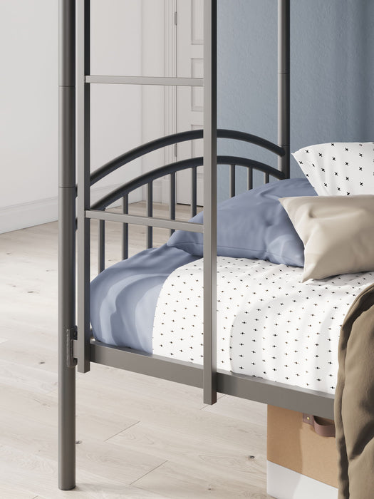 Lanceburg - Twin/Twin Bunk Bed With Ladder - Gray