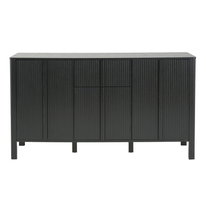 Colored Fluted Sideboard With 3 Doors And 1 Drawer