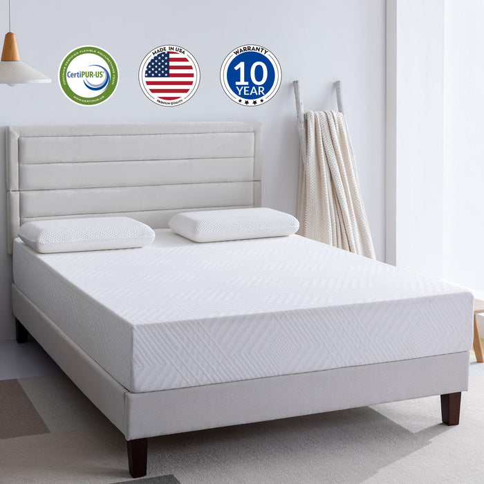 Memory Foam Twin Xl Mattress, 10 Inch Gel Memory Foam Mattress For A Cool Sleep, Bed In A Box, Green Tea Infused, Certipur Us Certified, Made In Usa