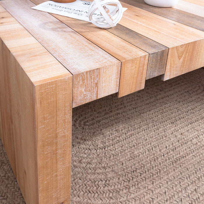 Modern Rustic Table With Sculpted Block Design