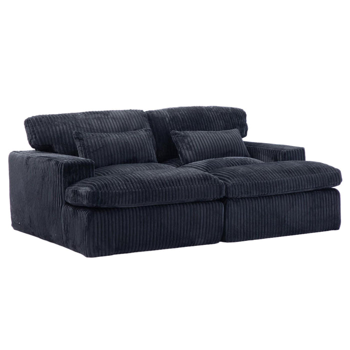 Double Chaise Lounge Chair, Oversized Upholstered Sleeper Cloud Couch