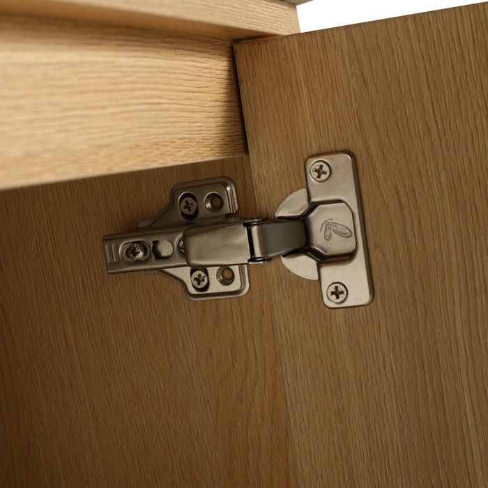 Modern Bathroom Vanity With Ceramic Sink, Freestanding Cabinet, Soft Closing Doors