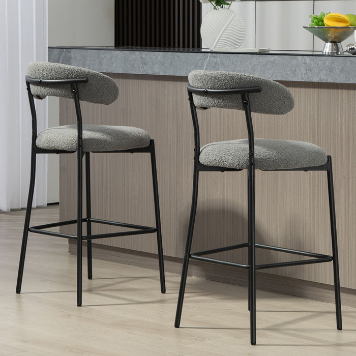 Counter Height Bar Stools With Powder Coating Base And Footrest