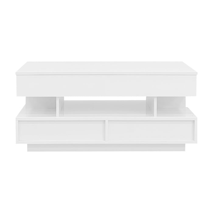 Multi Functional Lift Top Coffee Table With 2 Drawers